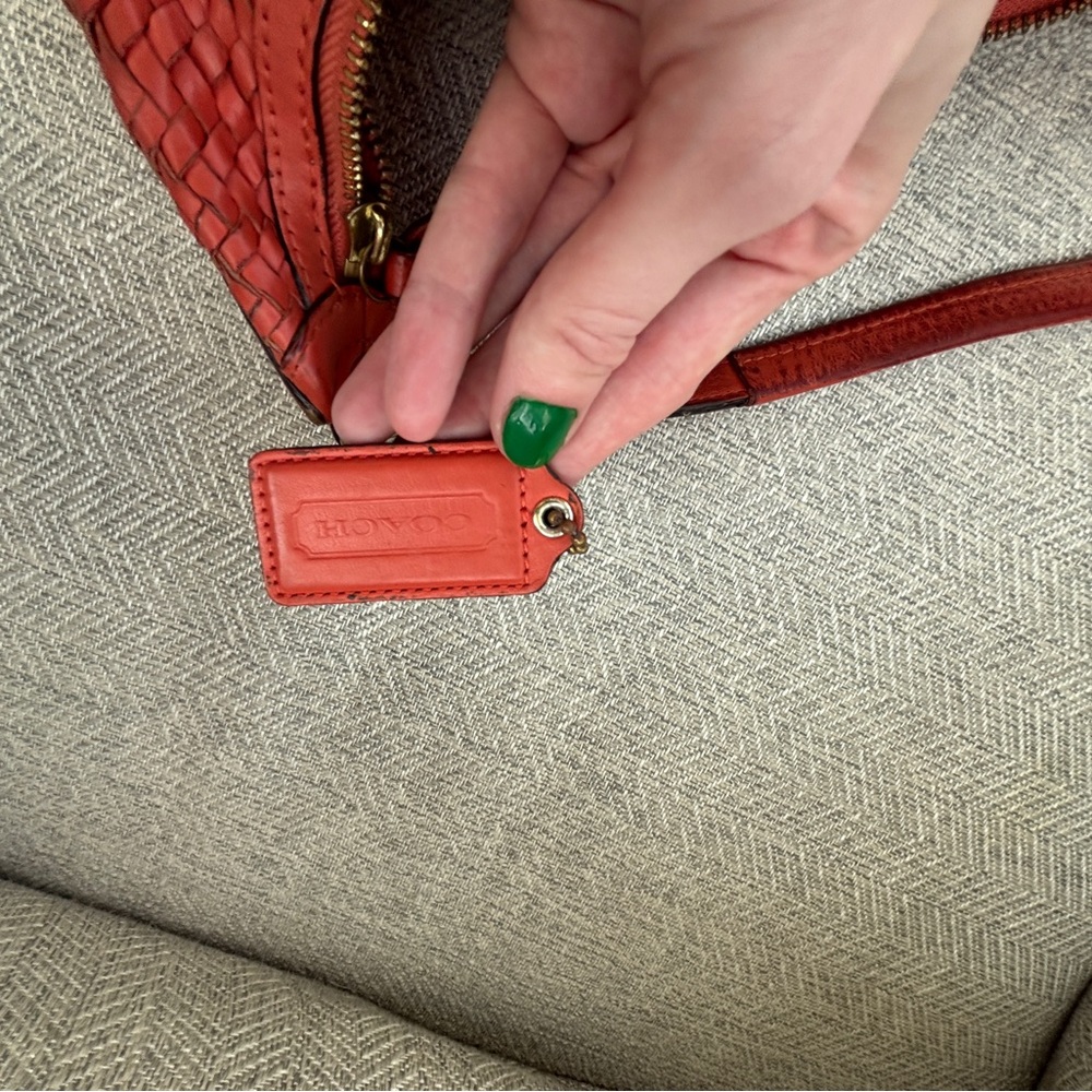 Coach Kristin orange vintage Woven Leather Shoulder Bag - Picture 6 of 9